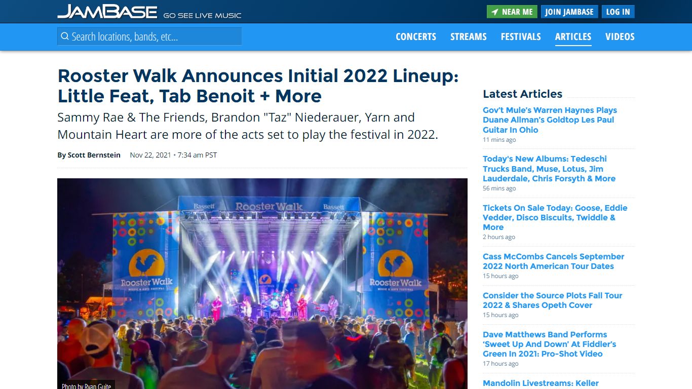 Rooster Walk Announces Initial 2022 Lineup: Little Feat, Tab Benoit + More