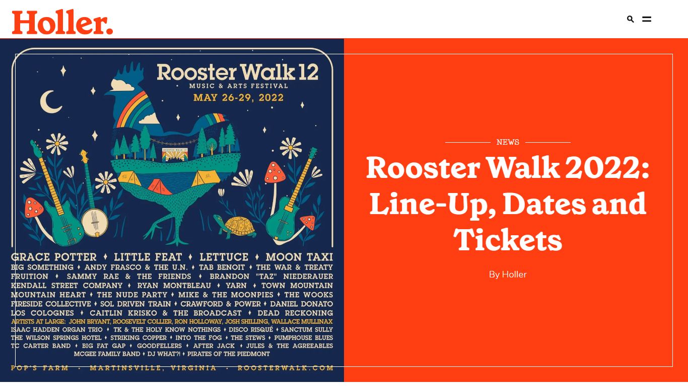 Rooster Walk 2022 Line-Up, Dates and Tickets | Holler